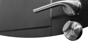 modern door lock and handle installed for residential security by professional locksmith