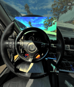 mercedes vehicle interior steering wheel during professional automotive locksmith car lockout service