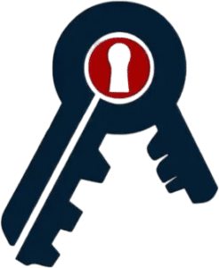 locksmith key and lock security icon representing professional lock and key services