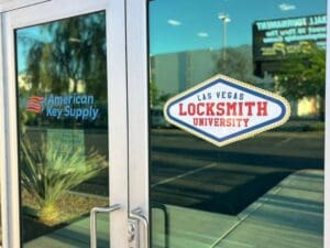 Entrance to a professional locksmith training facility showcasing locksmith education and industry certification programs